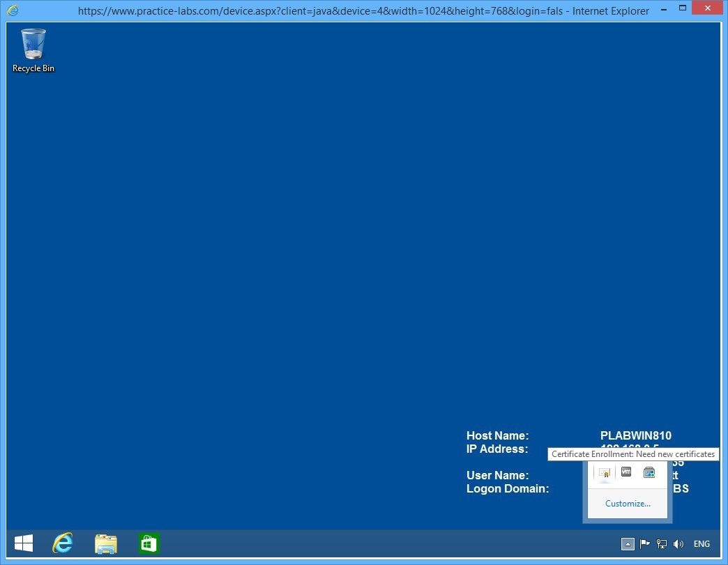 Practice Labs screenshot.